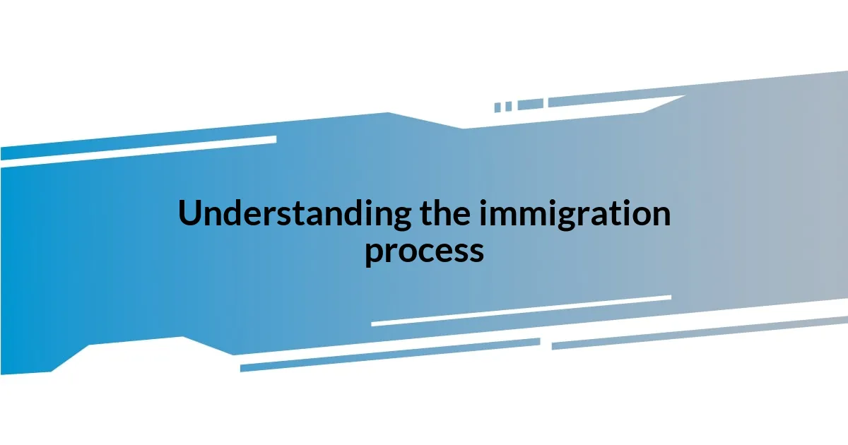 Understanding the immigration process